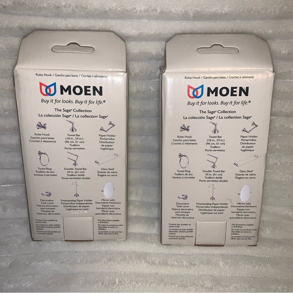 Lot of 2 MOEN Inspirations SAGE COLLECTION Brushed Nickel Robe Hooks DN6803BN - Picture 6 of 9